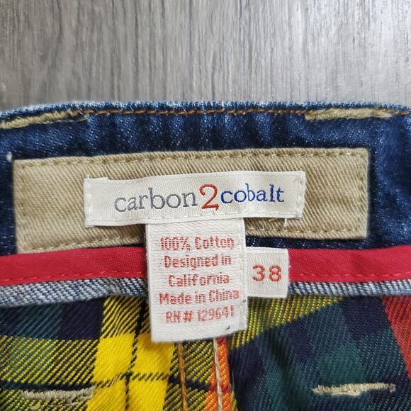 Carbon2Cobalt Jeans Mens 38 Blue Denim Straight Leg Selvedge - Picture 5 of 10